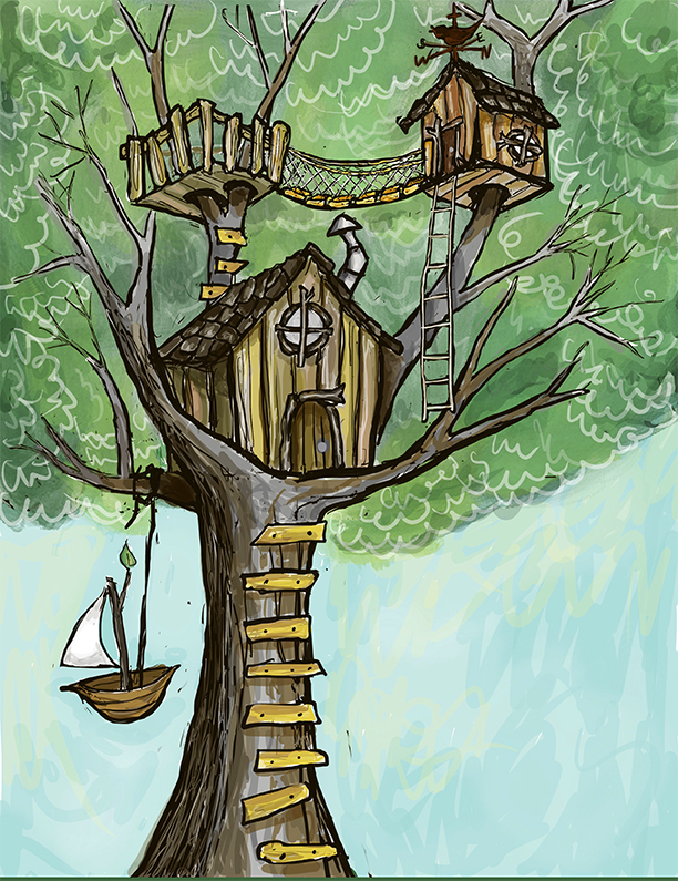 sweet treehouse illustration